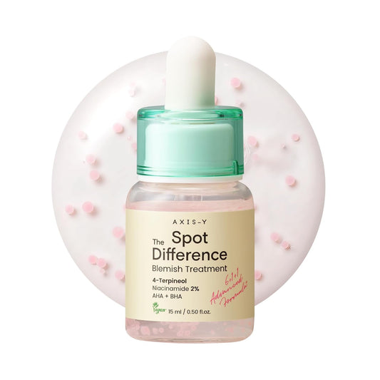 AXIS-Y Spot The Difference Blemish Spot Treatment - 4-Terpineol 2% Niacinamide AHA BHA Soothes Breakouts & Skin Barrier Repair - Vegan Korean Skin Care Face Serum - 0.50 fl. oz.